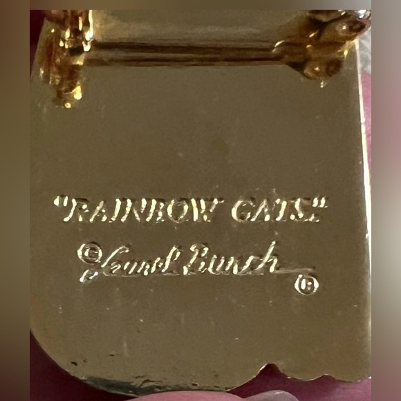 Vintage Laurel Burch Rainbow Cats Colorful Cat Brooch Pin Whimsical Fun Quirky - Picture 7 of 9